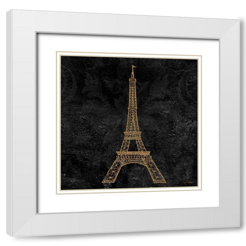 Elegant Paris Gold III White Modern Wood Framed Art Print with Double Matting by Baliko, Linda