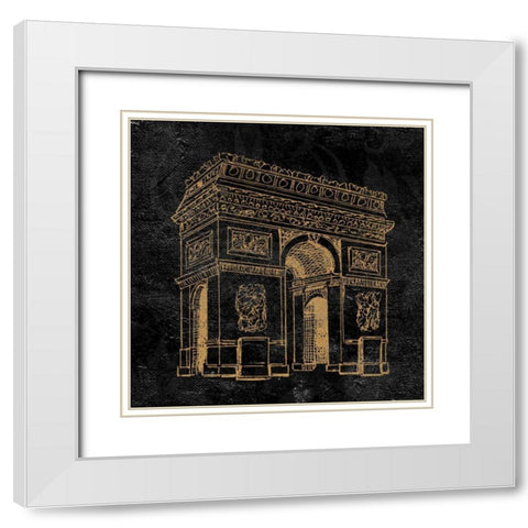 Elegant Paris Gold IV White Modern Wood Framed Art Print with Double Matting by Baliko, Linda