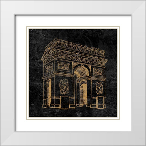 Elegant Paris Gold IV White Modern Wood Framed Art Print with Double Matting by Baliko, Linda