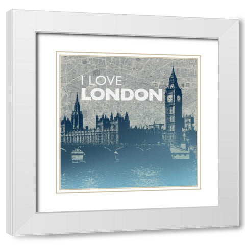 City Love I White Modern Wood Framed Art Print with Double Matting by Meneely, Dan