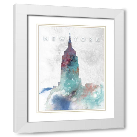 Empire White Modern Wood Framed Art Print with Double Matting by Meneely, Dan