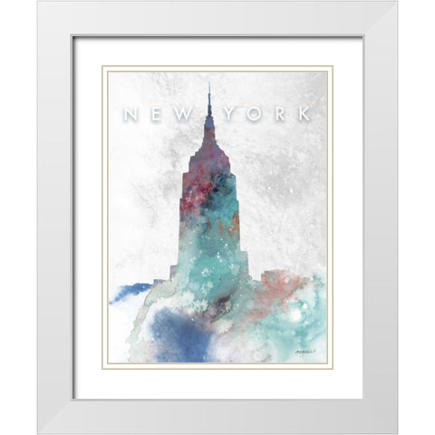 Empire White Modern Wood Framed Art Print with Double Matting by Meneely, Dan