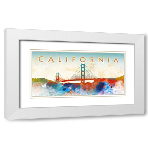 California Gate White Modern Wood Framed Art Print with Double Matting by Meneely, Dan