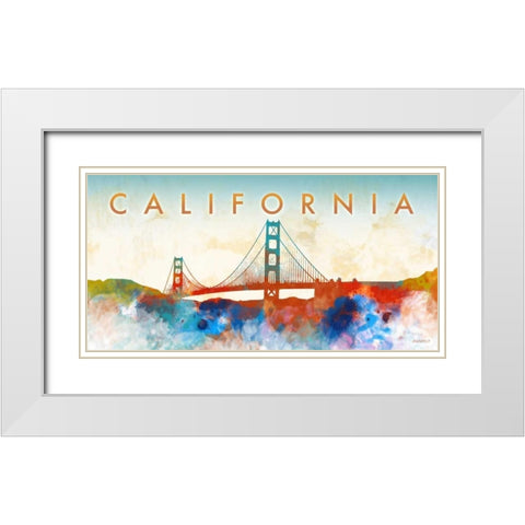 California Gate White Modern Wood Framed Art Print with Double Matting by Meneely, Dan