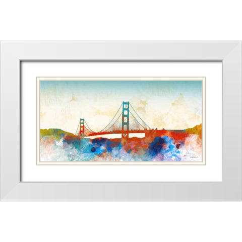 Golden Gate White Modern Wood Framed Art Print with Double Matting by Meneely, Dan