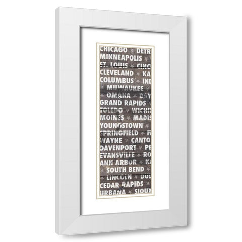 Midwest Wood Type White Modern Wood Framed Art Print with Double Matting by Meneely, Dan