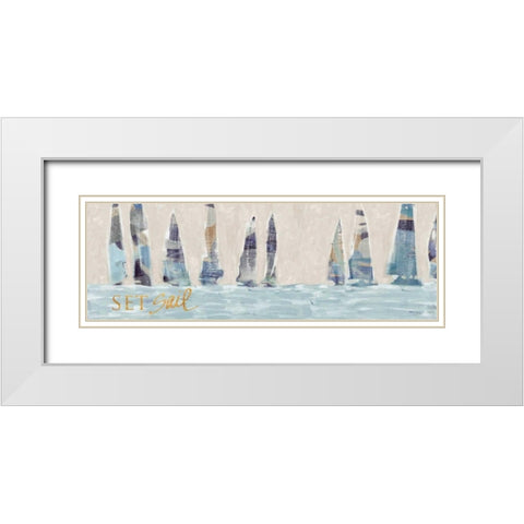 Sailing Inspiration I White Modern Wood Framed Art Print with Double Matting by Meneely, Dan