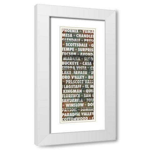Phoenix Wood Type White Modern Wood Framed Art Print with Double Matting by Meneely, Dan