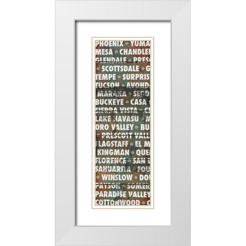 Phoenix Wood Type White Modern Wood Framed Art Print with Double Matting by Meneely, Dan