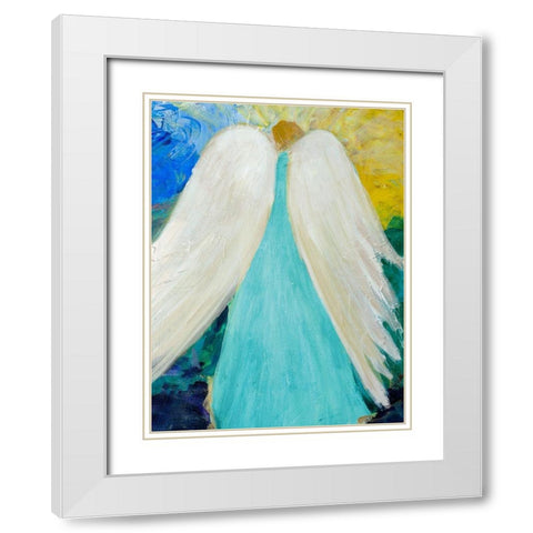 Dreams and Angel Wings White Modern Wood Framed Art Print with Double Matting by Maria, Robin