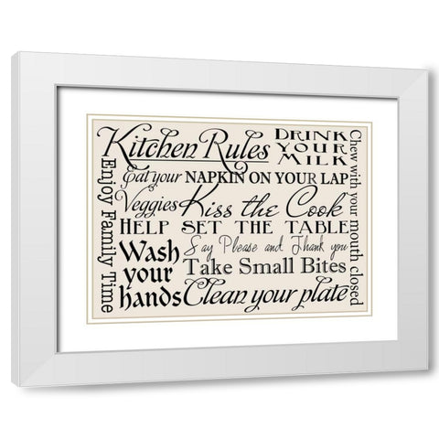 Kitchen Rules IV White Modern Wood Framed Art Print with Double Matting by Studio, Sd Graphics