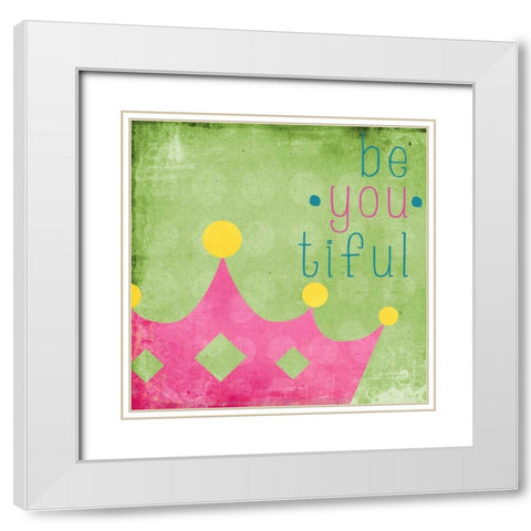 Be You Crown I White Modern Wood Framed Art Print with Double Matting by Sundance Graphics
