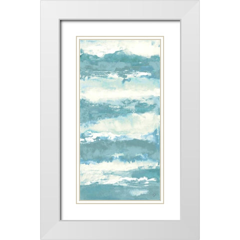 Soft Sea Azure I White Modern Wood Framed Art Print with Double Matting by Loreth, Lanie