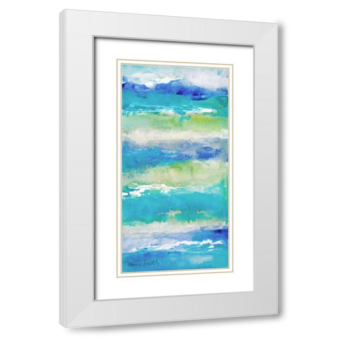 Sea Azure I White Modern Wood Framed Art Print with Double Matting by Loreth, Lanie