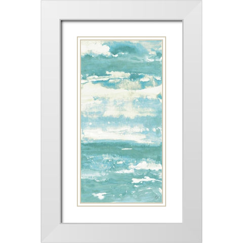Soft Sea Azure II White Modern Wood Framed Art Print with Double Matting by Loreth, Lanie