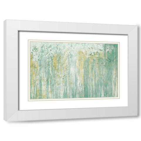 Teal Ambient Surround White Modern Wood Framed Art Print with Double Matting by Mercado, M.