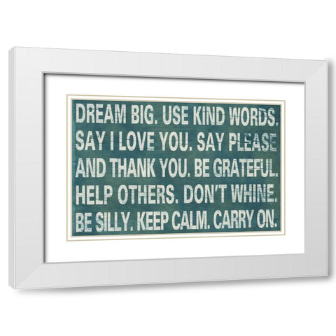 Dream Big White Modern Wood Framed Art Print with Double Matting by Studio, Sd Graphics