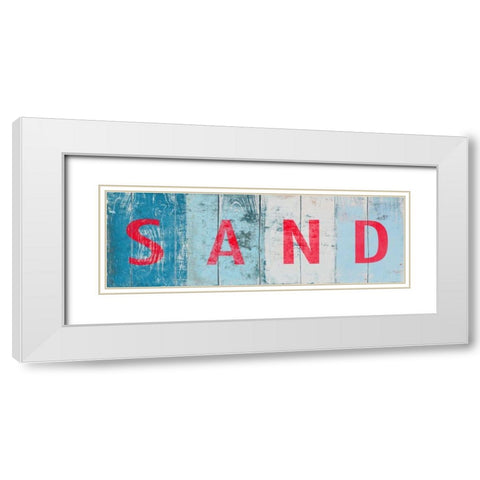 Beach and Sand II White Modern Wood Framed Art Print with Double Matting by SD Graphics Studio