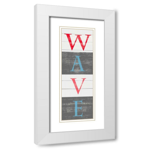 Sea and Wave II White Modern Wood Framed Art Print with Double Matting by SD Graphics Studio