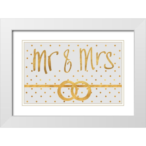 Bride and Groom White Modern Wood Framed Art Print with Double Matting by SD Graphics Studio