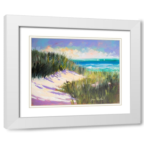 Seagrass Shore White Modern Wood Framed Art Print with Double Matting by Slivka, Jane