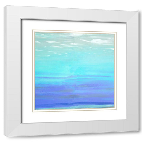 Aquatic Abstract White Modern Wood Framed Art Print with Double Matting by Meneely, Dan