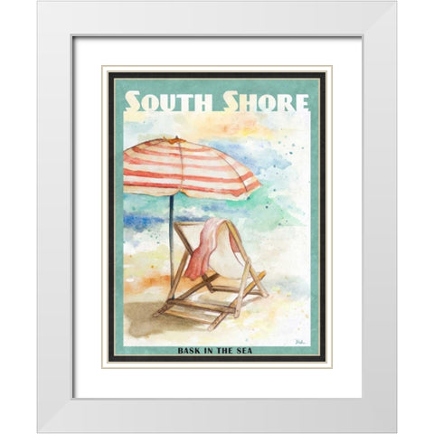 Shore Poster I White Modern Wood Framed Art Print with Double Matting by Pinto, Patricia