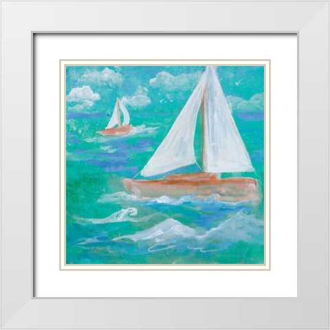Regatta Winds III White Modern Wood Framed Art Print with Double Matting by Maria, Robin