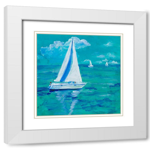 Regatta Winds I White Modern Wood Framed Art Print with Double Matting by Maria, Robin