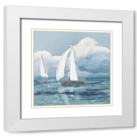 Dusk Regatta Winds White Modern Wood Framed Art Print with Double Matting by Maria, Robin