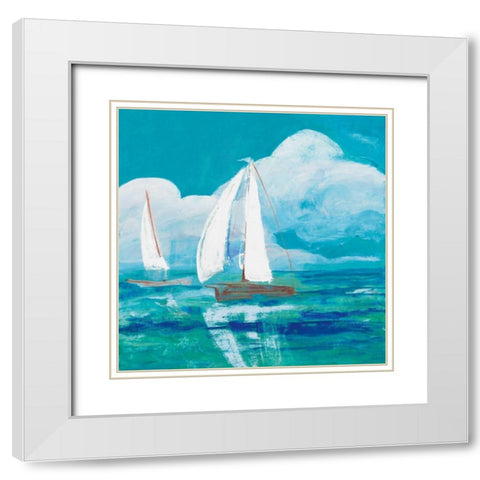 Regatta Winds II White Modern Wood Framed Art Print with Double Matting by Maria, Robin