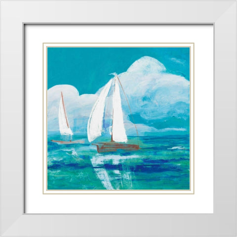 Regatta Winds II White Modern Wood Framed Art Print with Double Matting by Maria, Robin