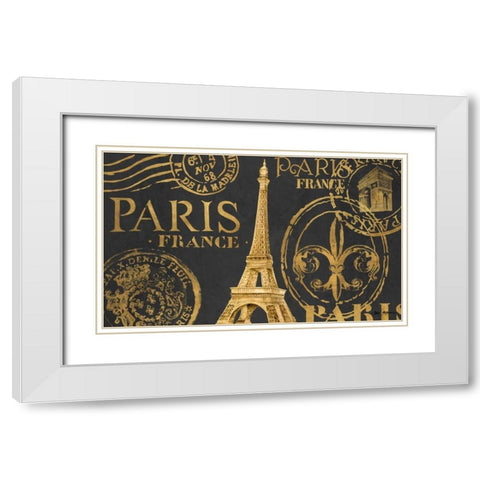 Letters from Paris II White Modern Wood Framed Art Print with Double Matting by Gaynor, Janice