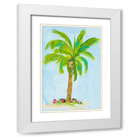 Palm Days I White Modern Wood Framed Art Print with Double Matting by DeRice, Julie