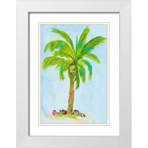 Palm Days I White Modern Wood Framed Art Print with Double Matting by DeRice, Julie