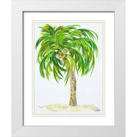 Palm Days III White Modern Wood Framed Art Print with Double Matting by DeRice, Julie