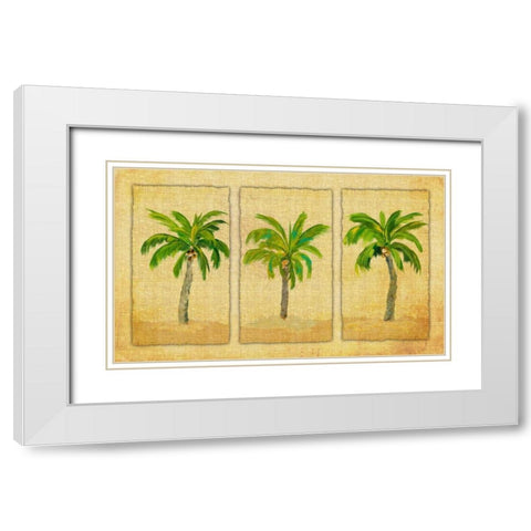Palm Trio White Modern Wood Framed Art Print with Double Matting by DeRice, Julie