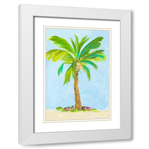 Palm Days II White Modern Wood Framed Art Print with Double Matting by DeRice, Julie