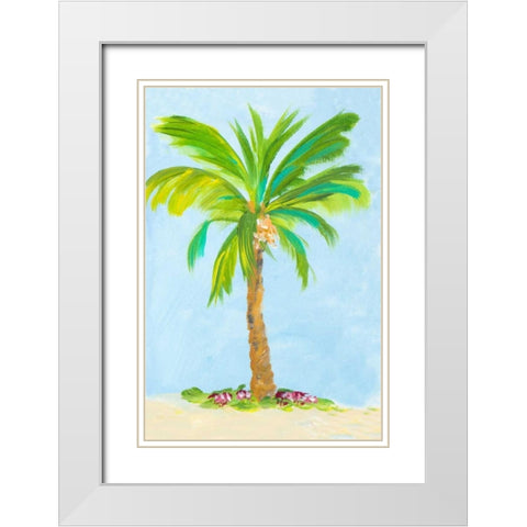 Palm Days II White Modern Wood Framed Art Print with Double Matting by DeRice, Julie
