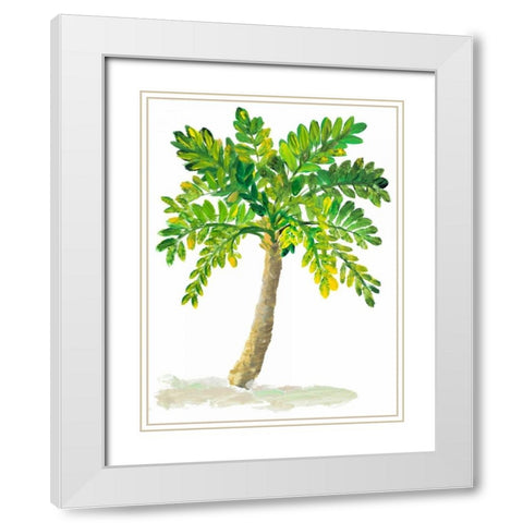 Palm Days IV White Modern Wood Framed Art Print with Double Matting by DeRice, Julie