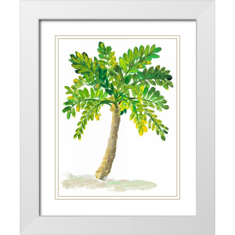Palm Days IV White Modern Wood Framed Art Print with Double Matting by DeRice, Julie