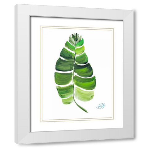 Giant Palm Leaf II White Modern Wood Framed Art Print with Double Matting by DeRice, Julie