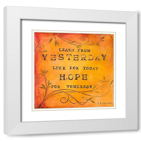 Learn Live Hope II White Modern Wood Framed Art Print with Double Matting by Kinnison, Carolyn