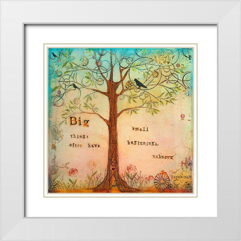 Big Things White Modern Wood Framed Art Print with Double Matting by Kinnison, Carolyn