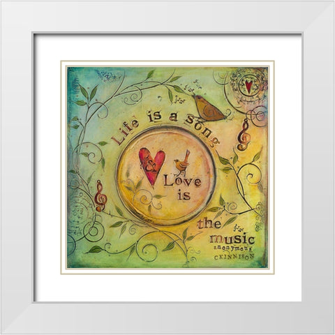 Peace Comes from Within II White Modern Wood Framed Art Print with Double Matting by Kinnison, Carolyn