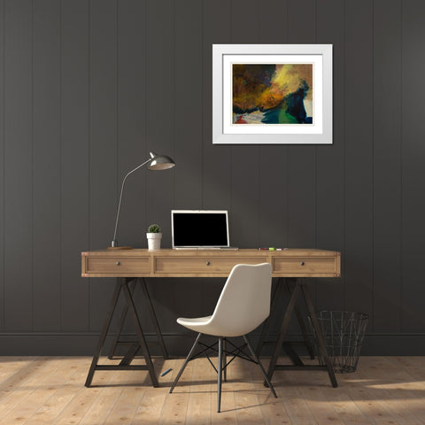 Wave White Modern Wood Framed Art Print with Double Matting by Maria, Robin
