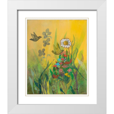 Waking Up with Sunshine White Modern Wood Framed Art Print with Double Matting by Maria, Robin