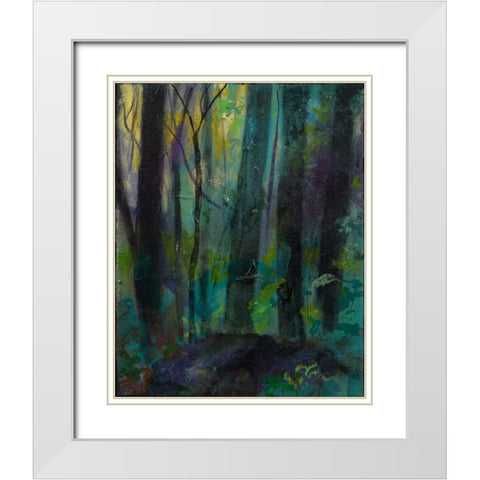 Weekend in the Woods White Modern Wood Framed Art Print with Double Matting by Maria, Robin