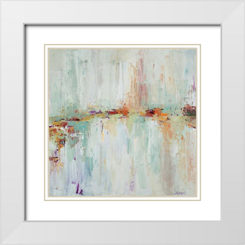 Abstract Rhizome Square White Modern Wood Framed Art Print with Double Matting by Coolick, Ann Marie