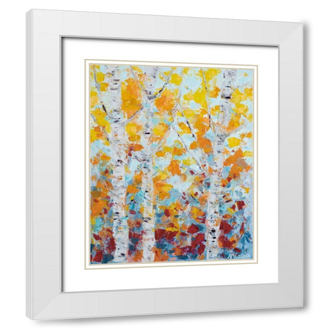 Aspen October I White Modern Wood Framed Art Print with Double Matting by Coolick, Ann Marie